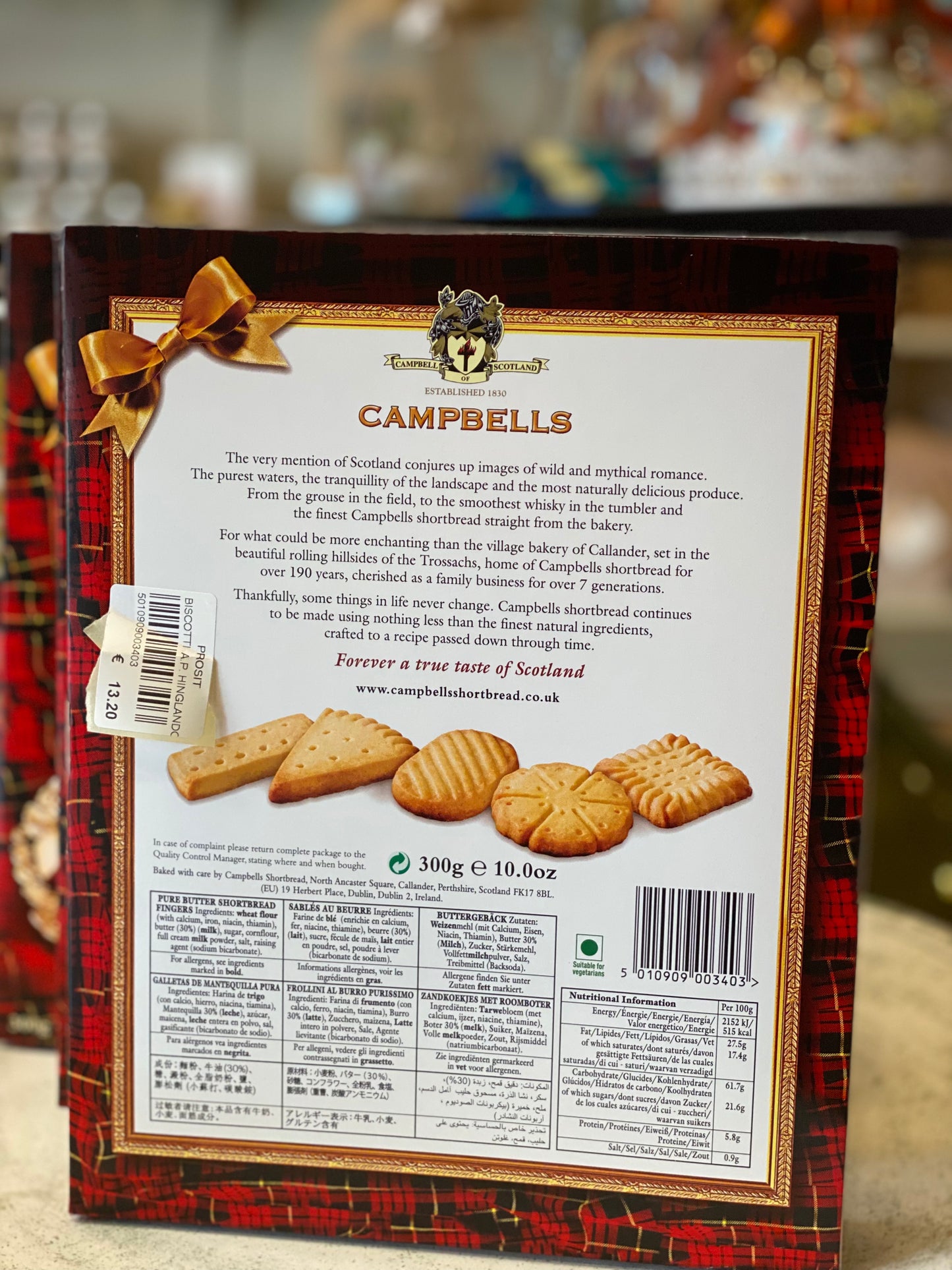 Scatola biscotti scozzesi “Campbells” 300 grammi