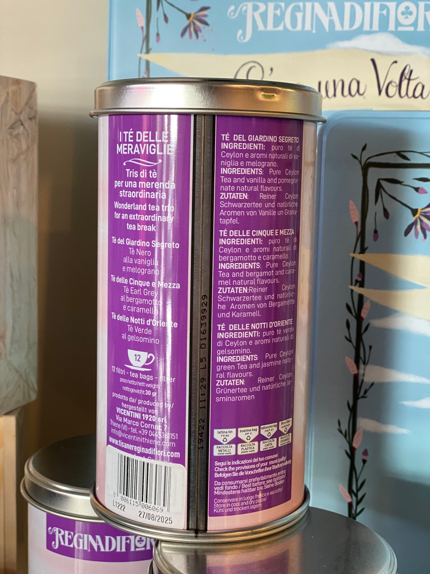 Tè “Regina di fiori” latta • tris di tè delle meraviglie per una merenda straordinaria