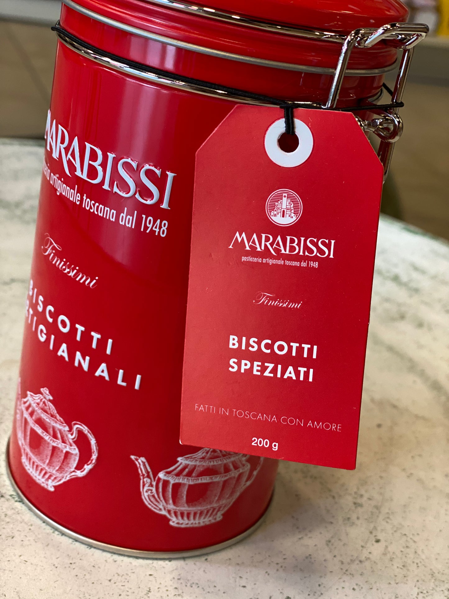 Biscotti artigianali “Marabissi” speziati in latta