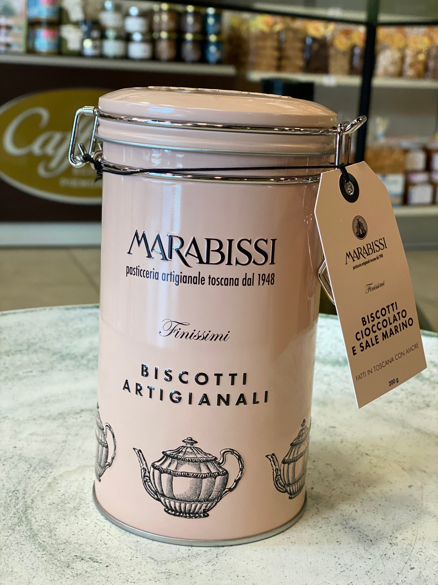 Biscotti artigianali “Marabissi” cioccolato e sale in latta