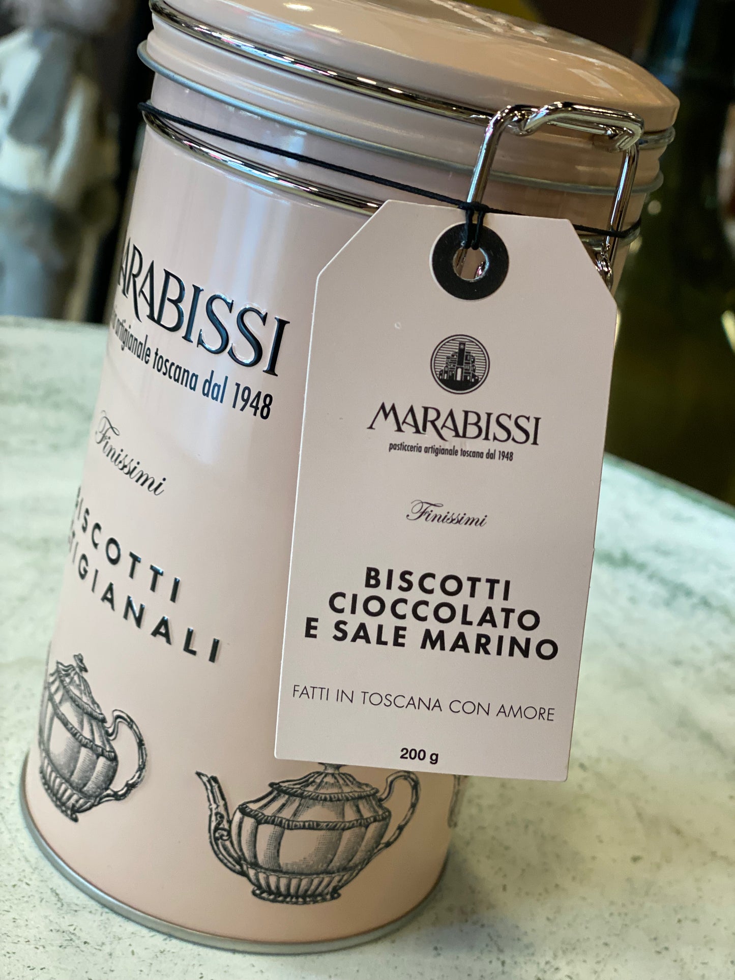 Biscotti artigianali “Marabissi” cioccolato e sale in latta