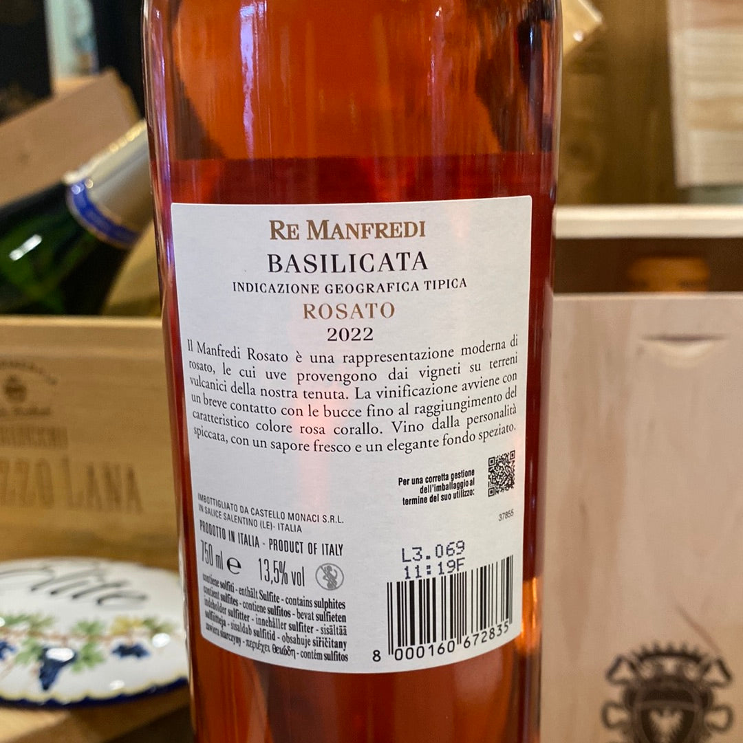 VINO ROSATO RE MANFREDI BASILICATA IGT CL75
