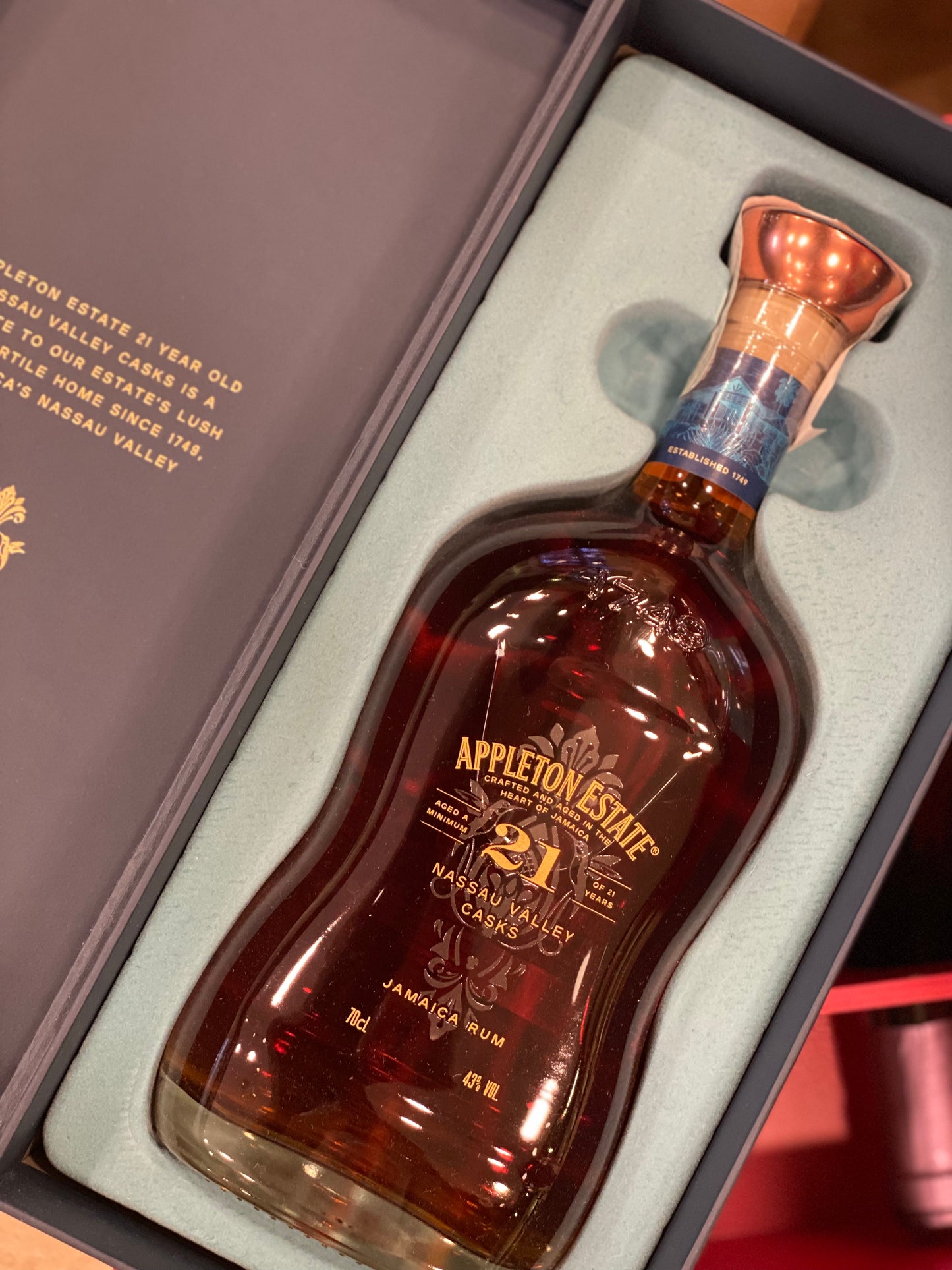 LIQ. RUM APPLETON ESTATE 21yo NASSAU VALLEY CASKS
