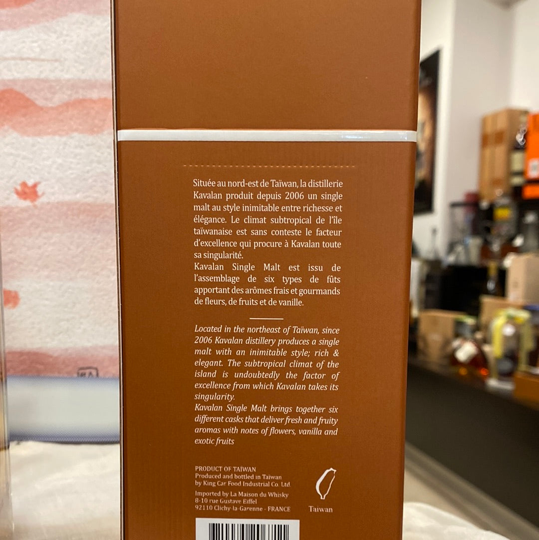 LIQ. WHISKY KAVALAN SINGLE MALT CL 70