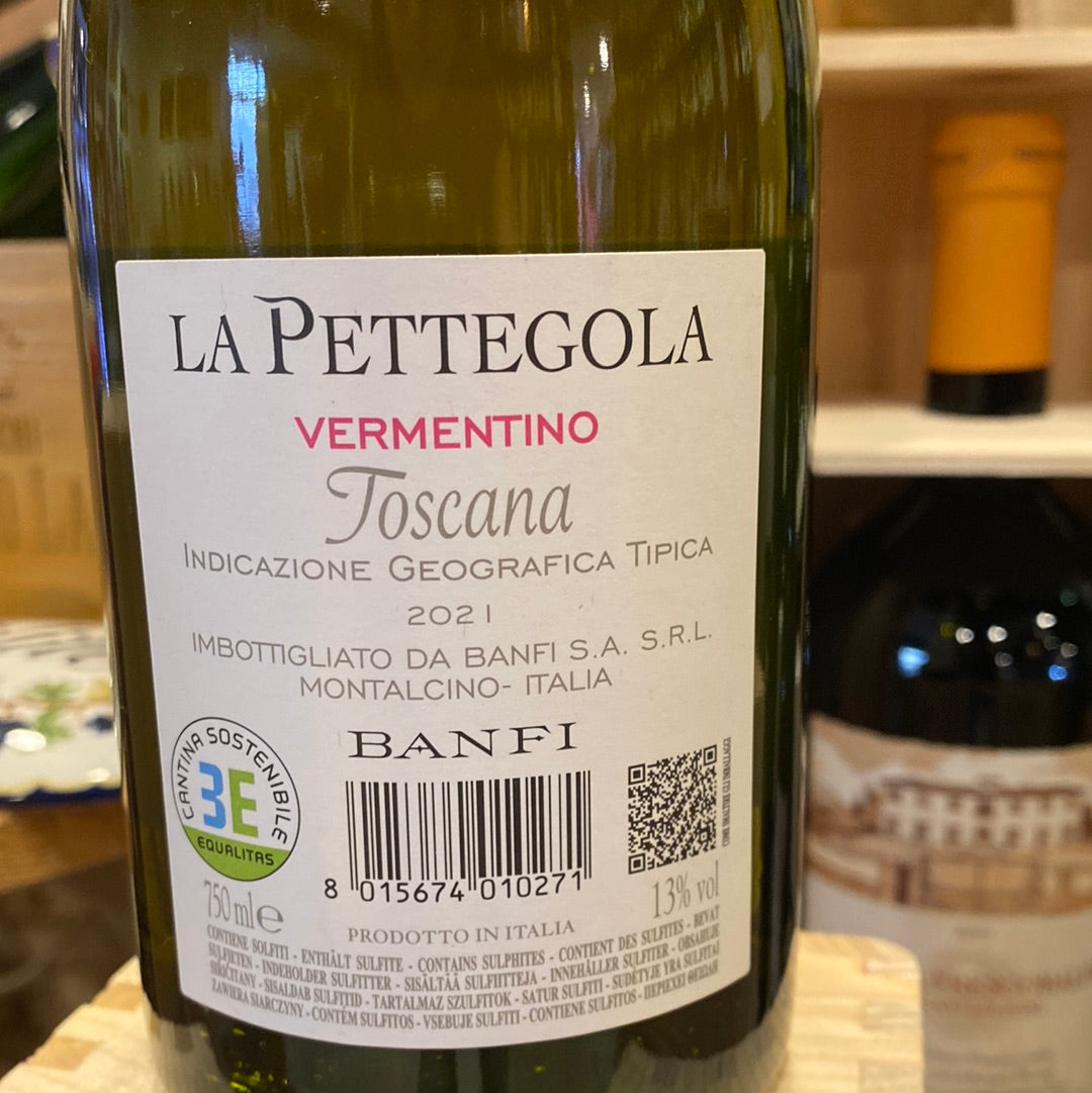 VINO BIANCO LA PETTEGOLA VERMENTINO TOSCANA IGT 2021 BANFI CL75