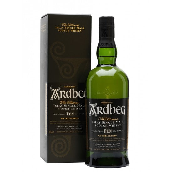 LIQ. WHISKY ARDBEG 10 ANNI BONE PACK CL 75