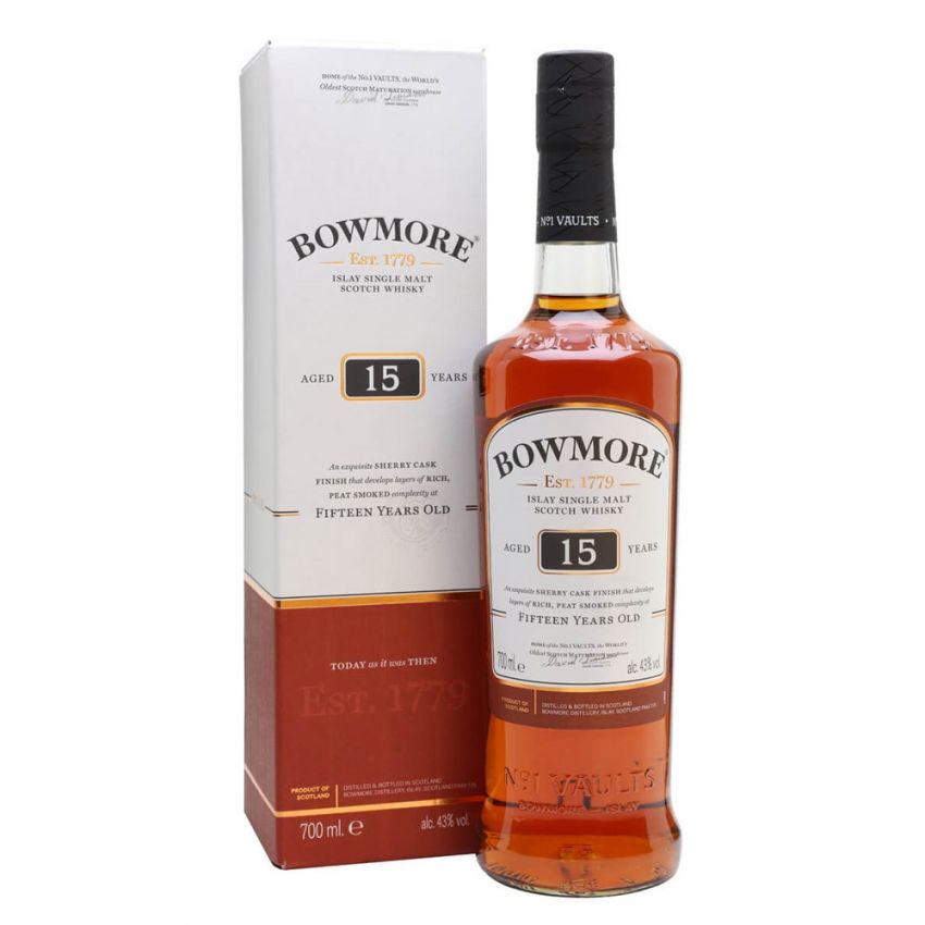 LIQ. WHISKY BOWMORE 15 YO CL 70