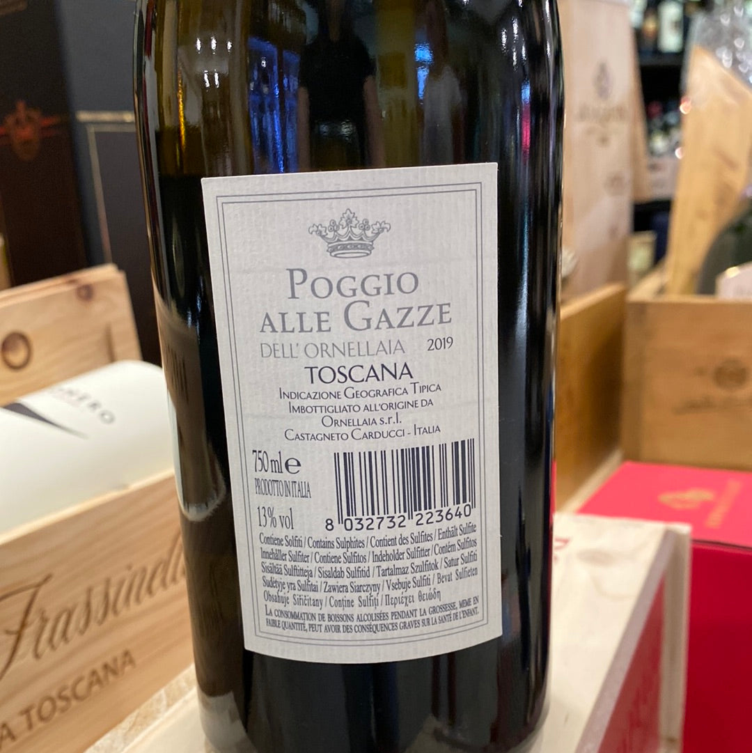 VINO ORNELLAIA POGGIO ALLE GAZZE TOSCANA IGT 2019 CL 75