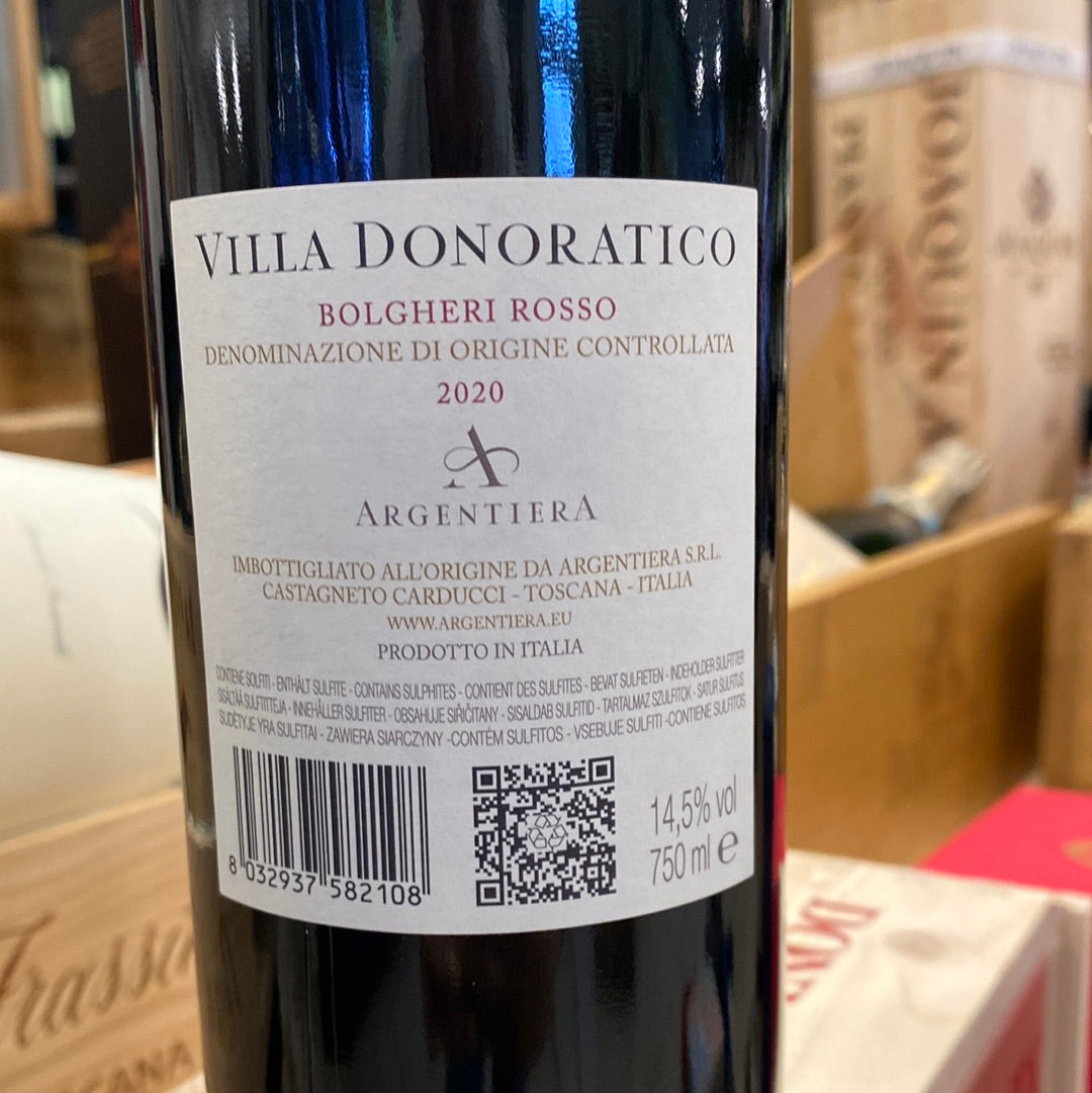 VINO ARGENTIERA VILLA DONORATICO DOC BOLGHER CL 75